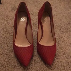 Vince Camuto Red Suede Heels!